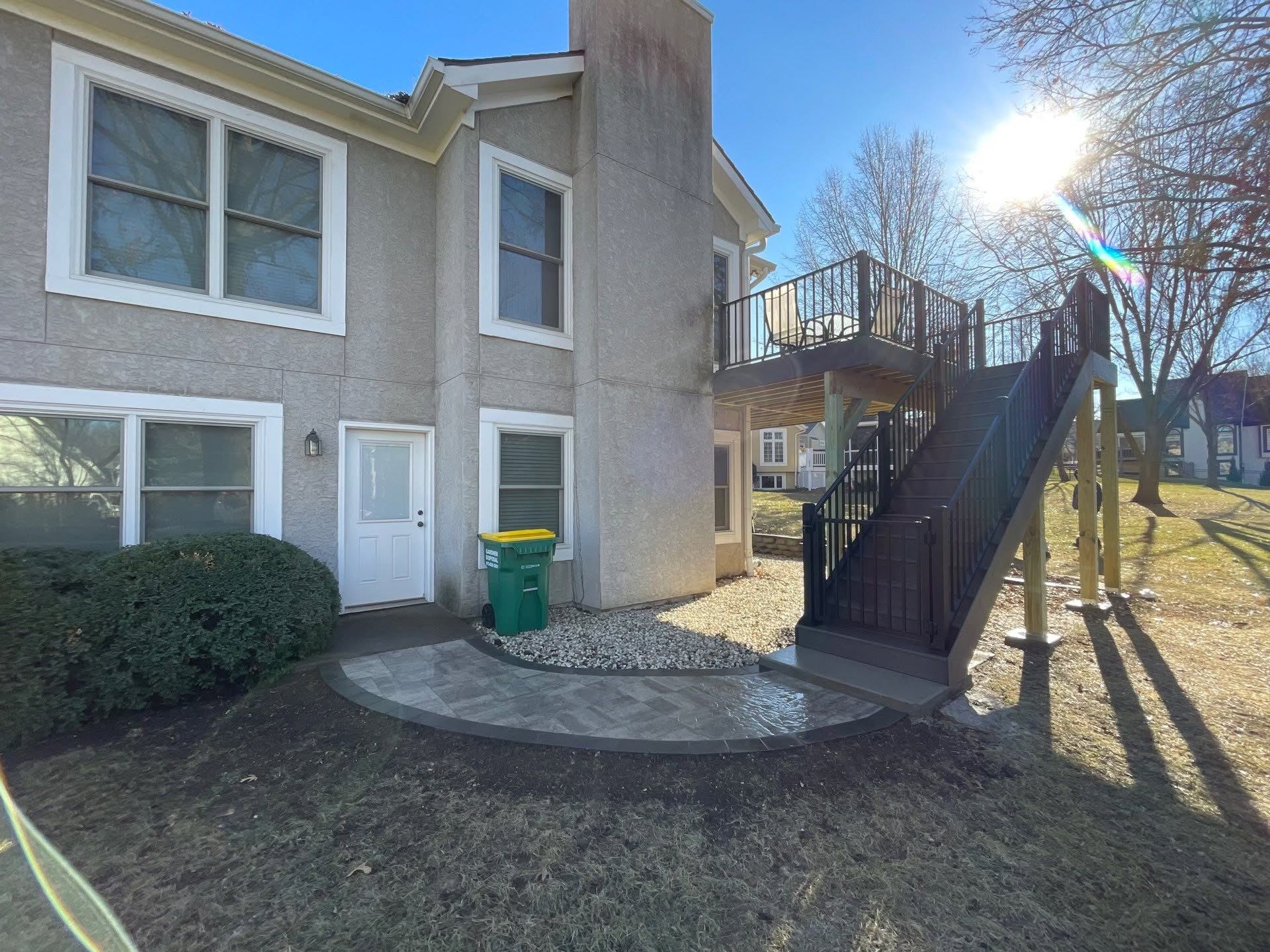 After: back home stairs and deck with gate
