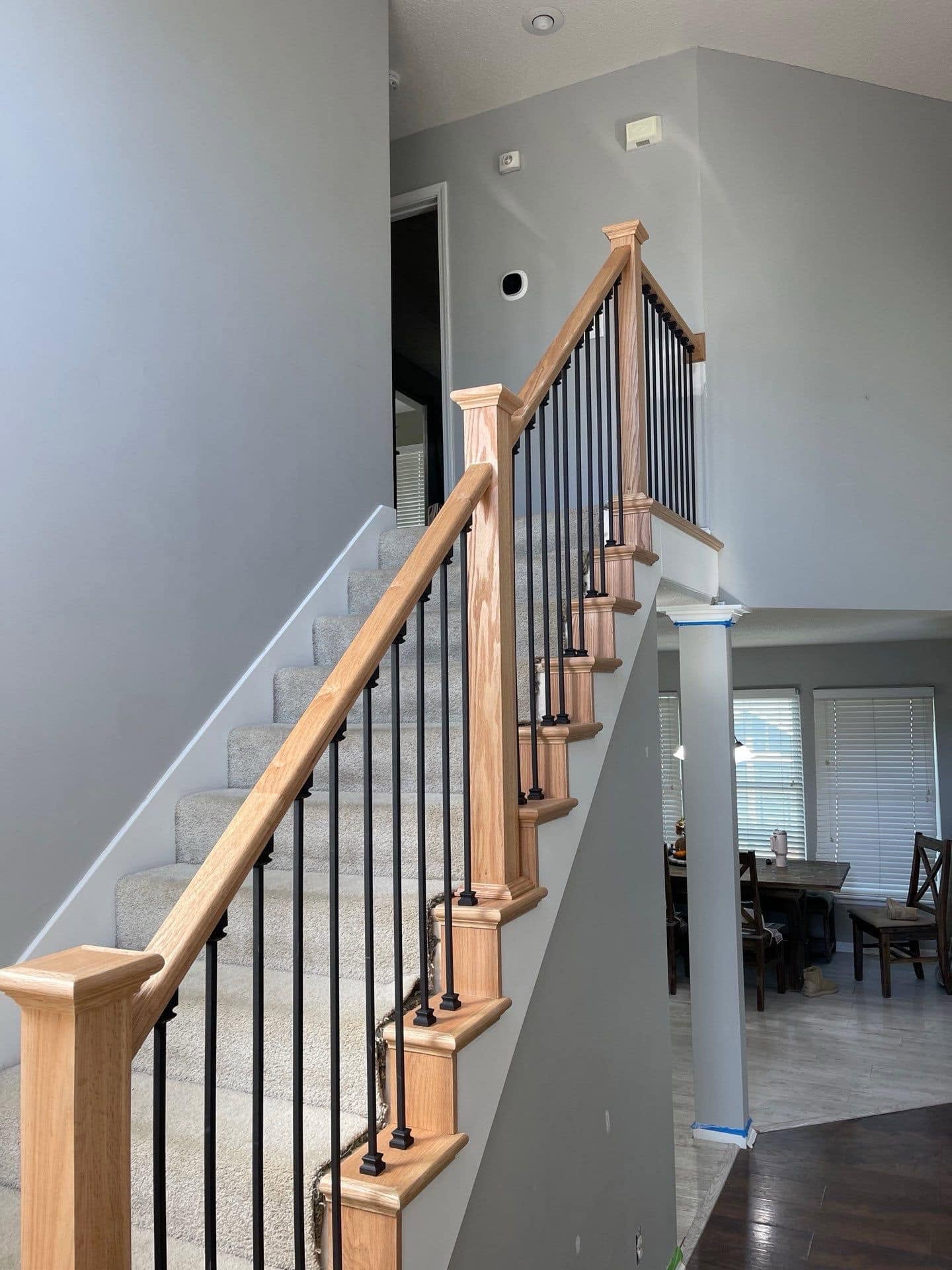 After: wooden handrails